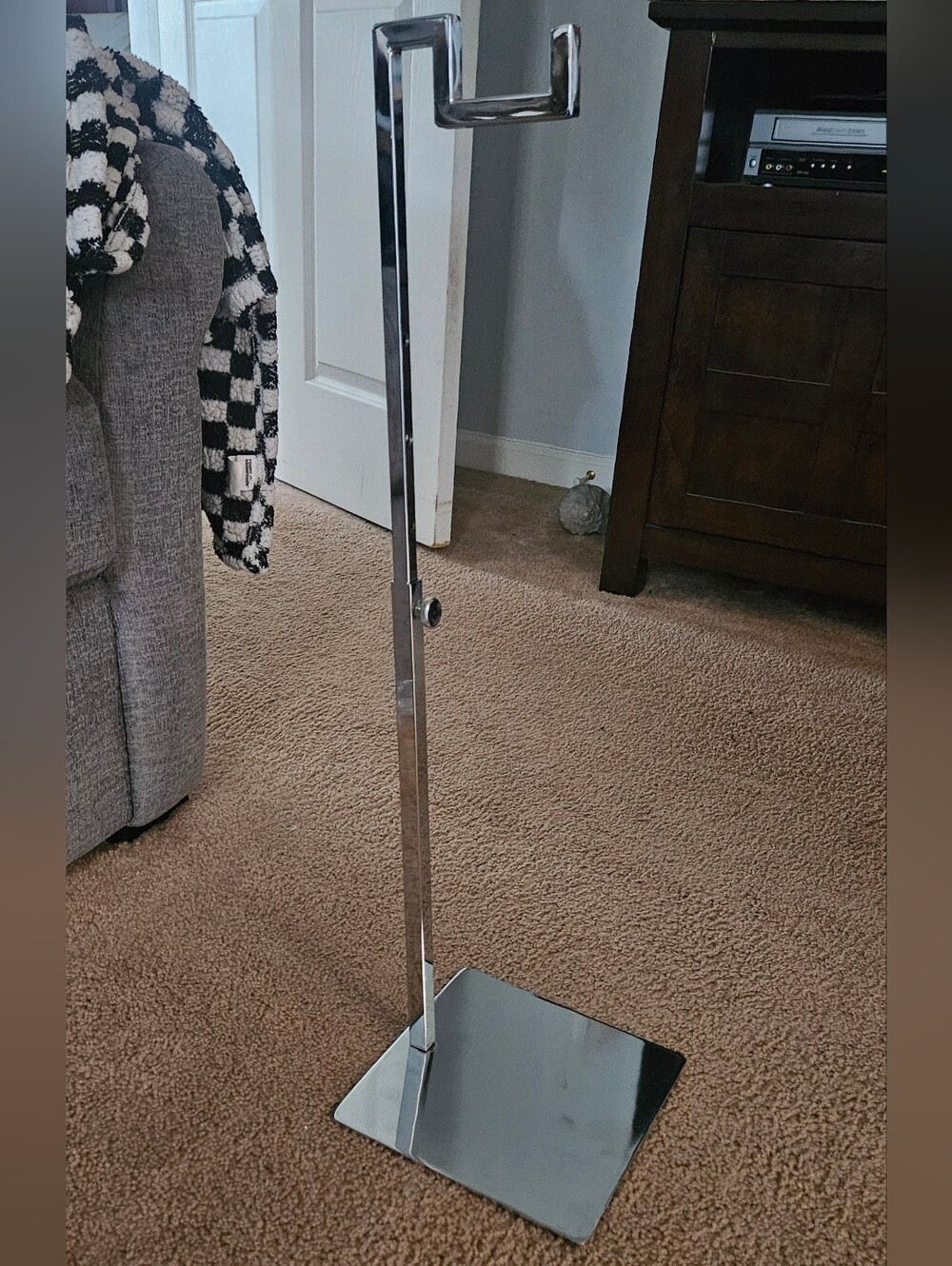 Modern Chrome Tabletop Handbag Display Stand